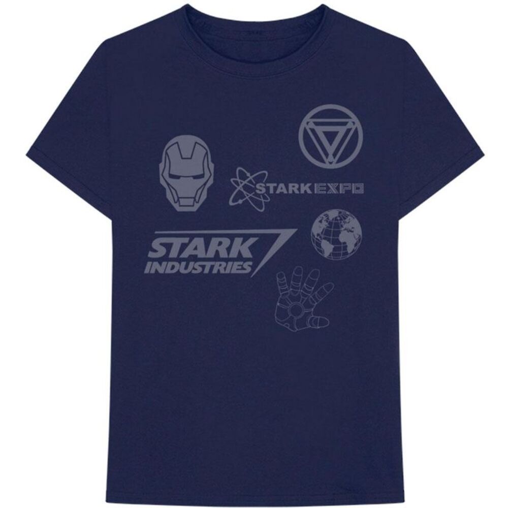 Iron Man Unisex Adult Stark Expo Cotton T-Shirt / Navy Blue
